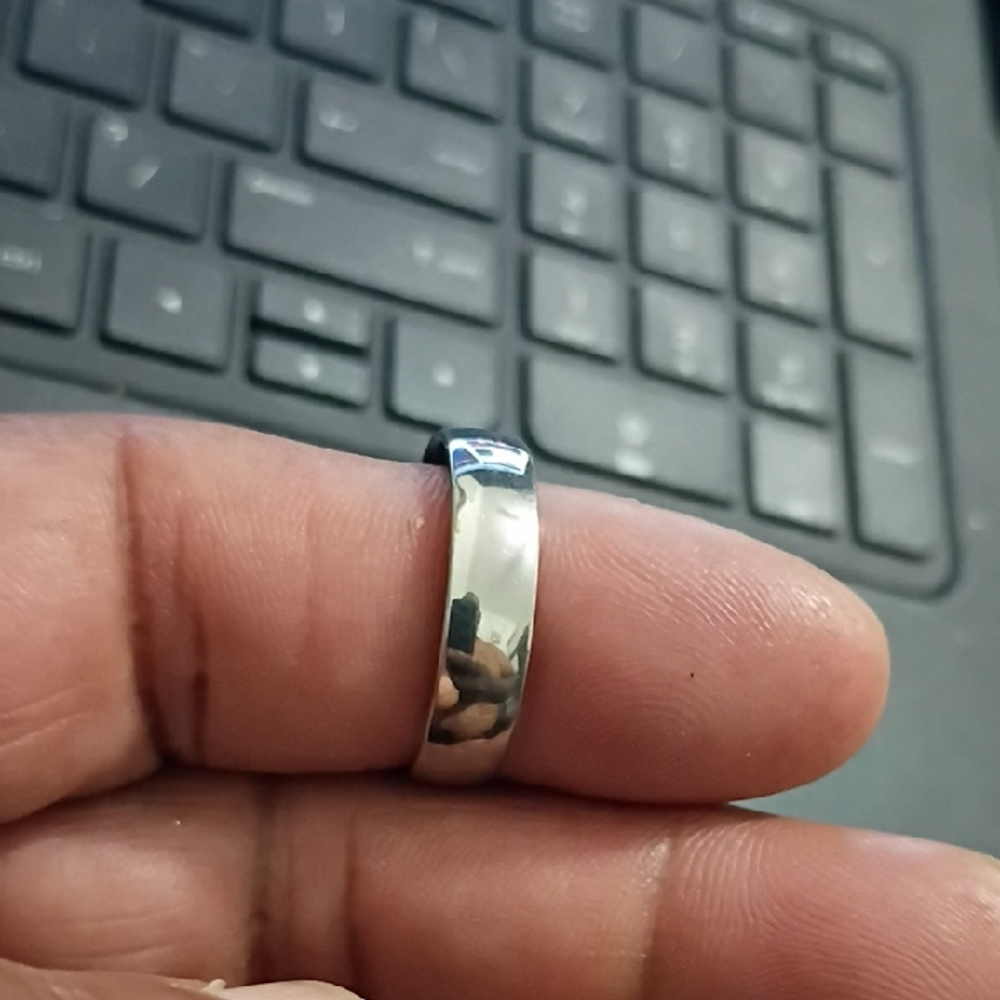 Silver Tone Band Ring Sz 24mm